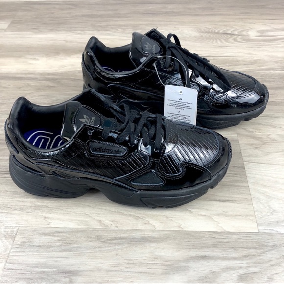 black glossy sneakers